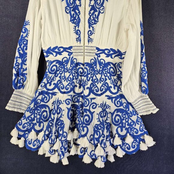 NEW Alice + Olivia Loryn Cotton Embroidered Mini Dress Size 12 #1534 - Picture 8 of 11